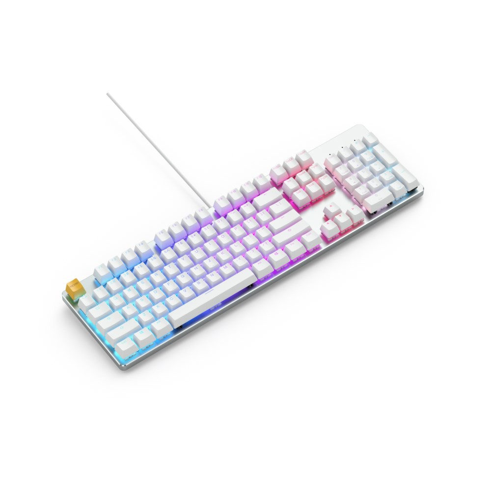 Bàn phím cơ Glorious GMMK RGB White Ice Fullsize (Gateron Brown switch/ Hot Swap) - Hàng chính hãng