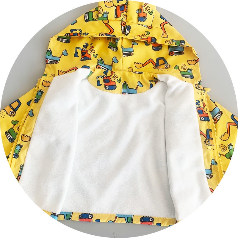 Áo Khoác Có Mũ Khóa Kéo Phong Cách Phương Tây Thời Trang Xuân Thu Cho Bé