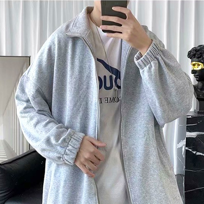 Áo Khoác Hàn Quốc Dáng Rộng Cổ Đứng Đơn Giản Có 4 Màu Cho Nam Size M-2Xl