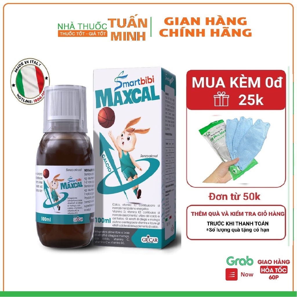 Maxcal Smartbibi - bổ sung canxi hữu cơ, vitamin D3 và K2 giúp bé phát triển chiều cao tối ưu