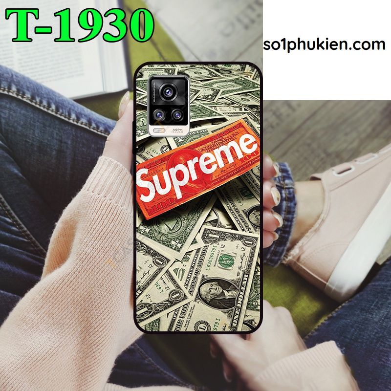 Ốp lưng kính Vivo V20, V20 2021 hình supreme