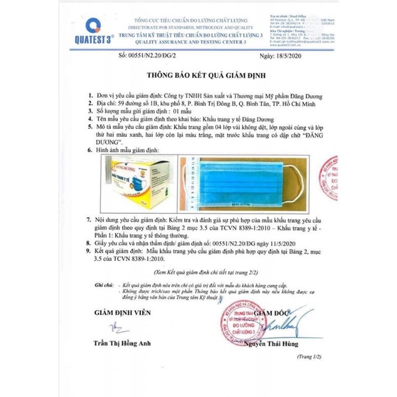 [Hàng Công Ty] Hộp 50C khẩu trang y tế 4 lớp Đăng Dương