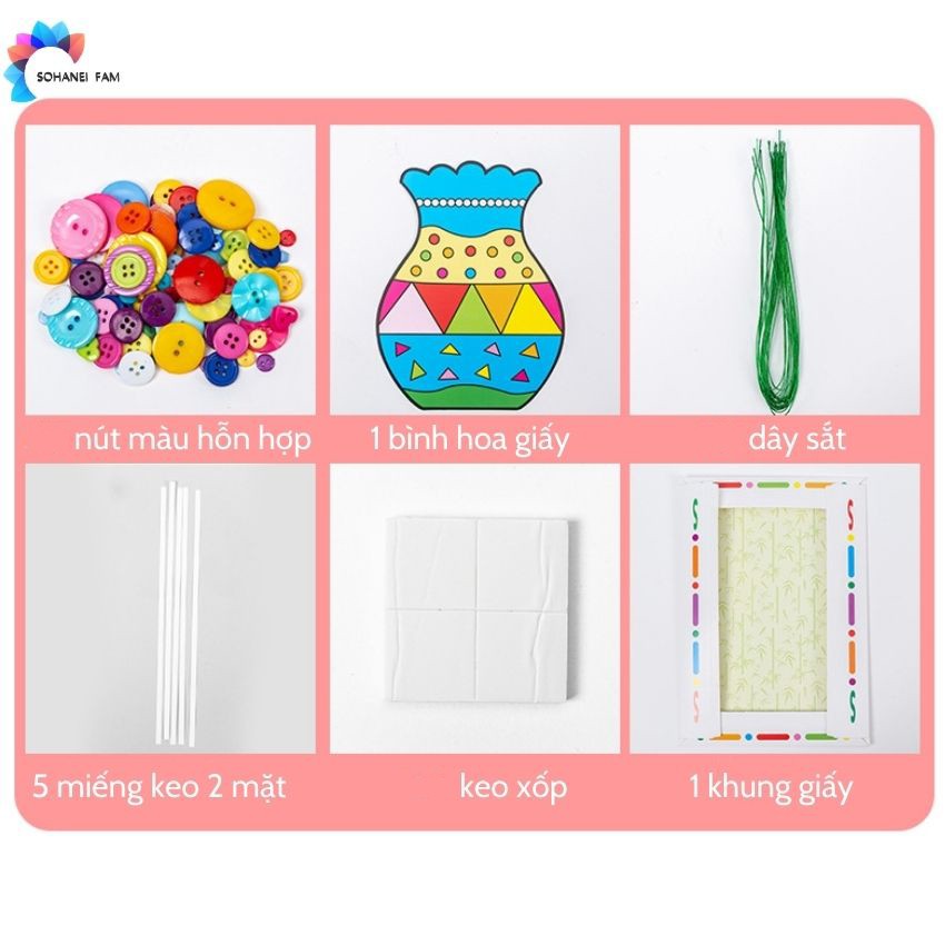 Tự Làm Khung Giấy Bình Cắm Hoa Handmade Cho Trẻ Em -SOHANEI FAM -Đồ Chơi Thủ Công, Quà Tặng Ngày Của Mẹ...