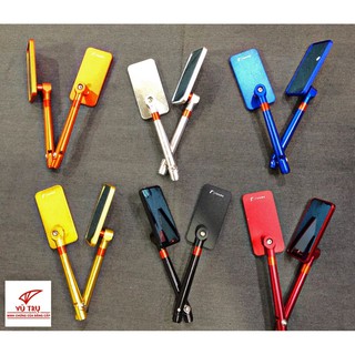 Cặp 2 kính (Gương) chiếu hậu iphone 5 nhôm nguyên khối đủ màu