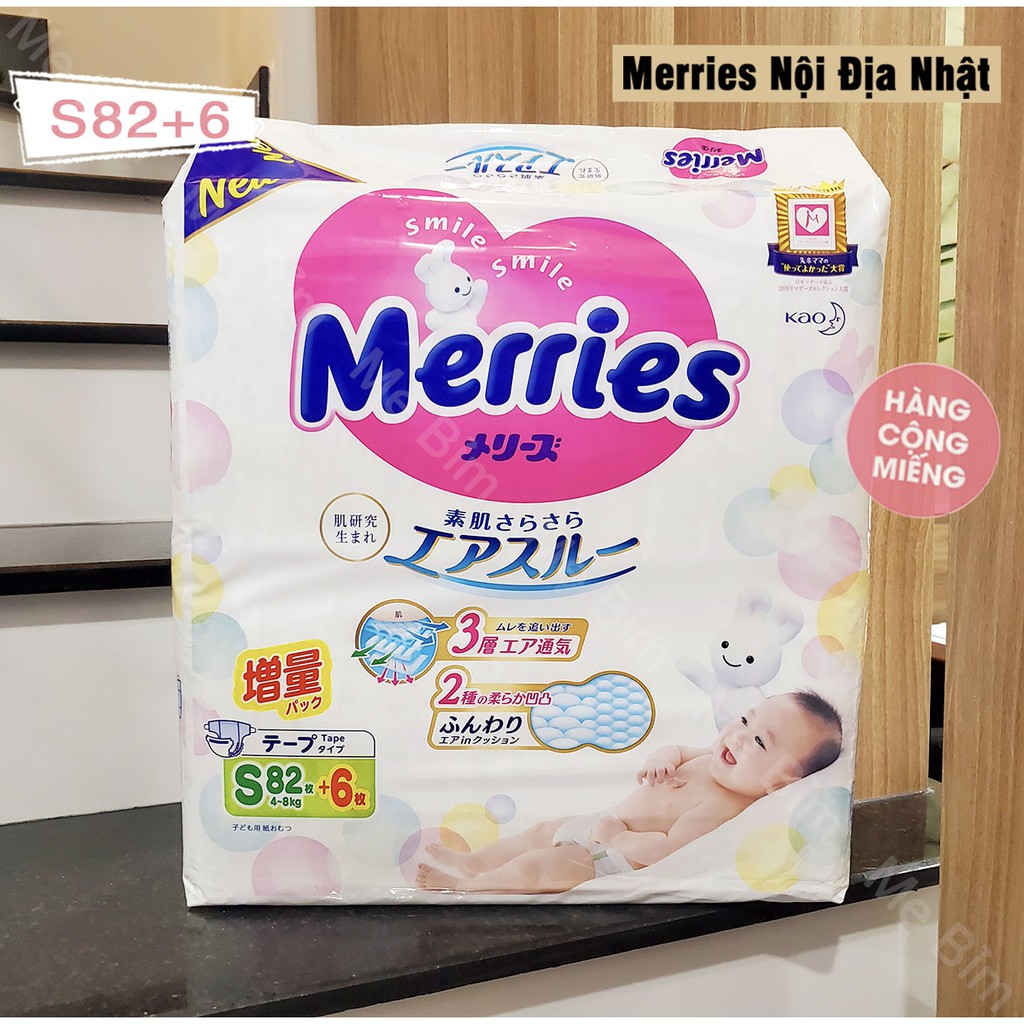 MERRIES NỘI ĐỊA NHẬT CÓ HÓA ĐƠN CHỨNG TỪ ( HÀNG CỘNG MIẾNG,Tã Dán/Quần SIZE NB96/S88/M68/L58/M64/L50/XL44/XX32,DATE MỚI)