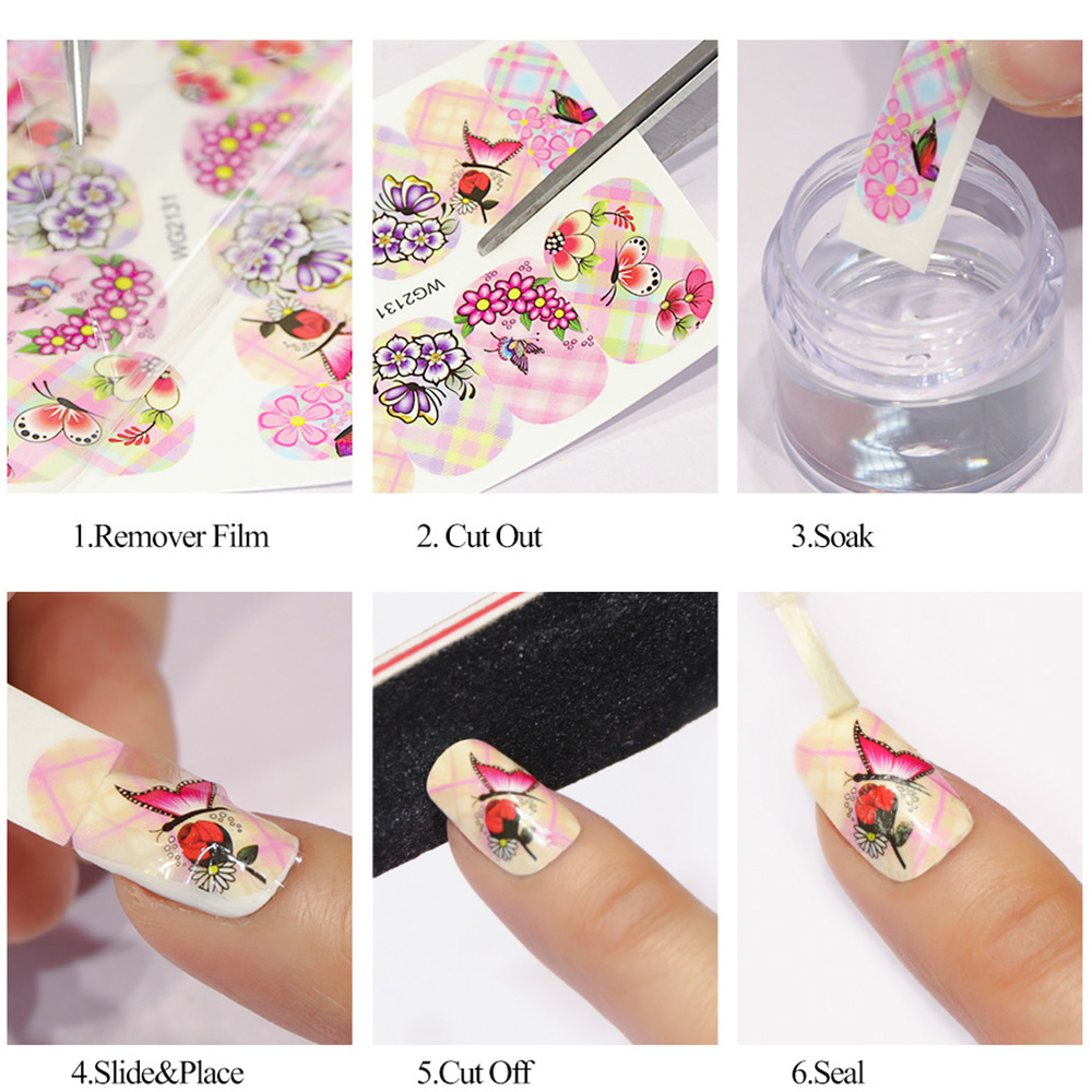 (Hàng Mới Về) Set 5 Nhãn Dán Họa Tiết Cánh Thiên Thần Dùng Để Trang Trí Móng Nghệ Thuật