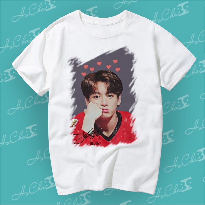 [FREE SHIP] Áo BTS | Hình & Chữ Ký Thật Của 7 Thành viên Kpop BTS Korea | Vải Dày - Dây cổ hàng xuất khẩu (có hình thật)