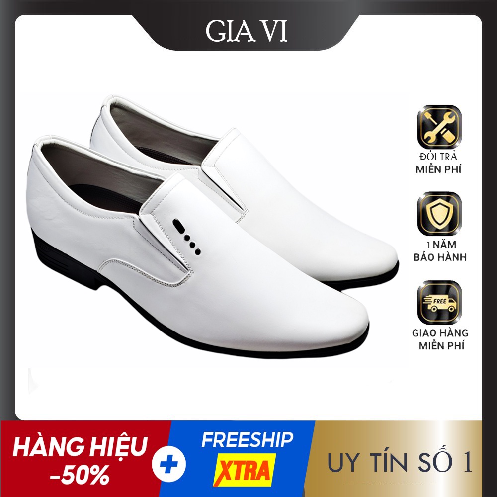 Giày Tây Da Nam Màu Trắng Thanh Lịch GIA VI - GN19