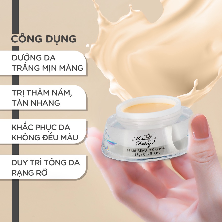 Kem Dưỡng Trắng Da, Mờ Thâm Nám Tinh Chất Ngọc Trai Miss Fairy