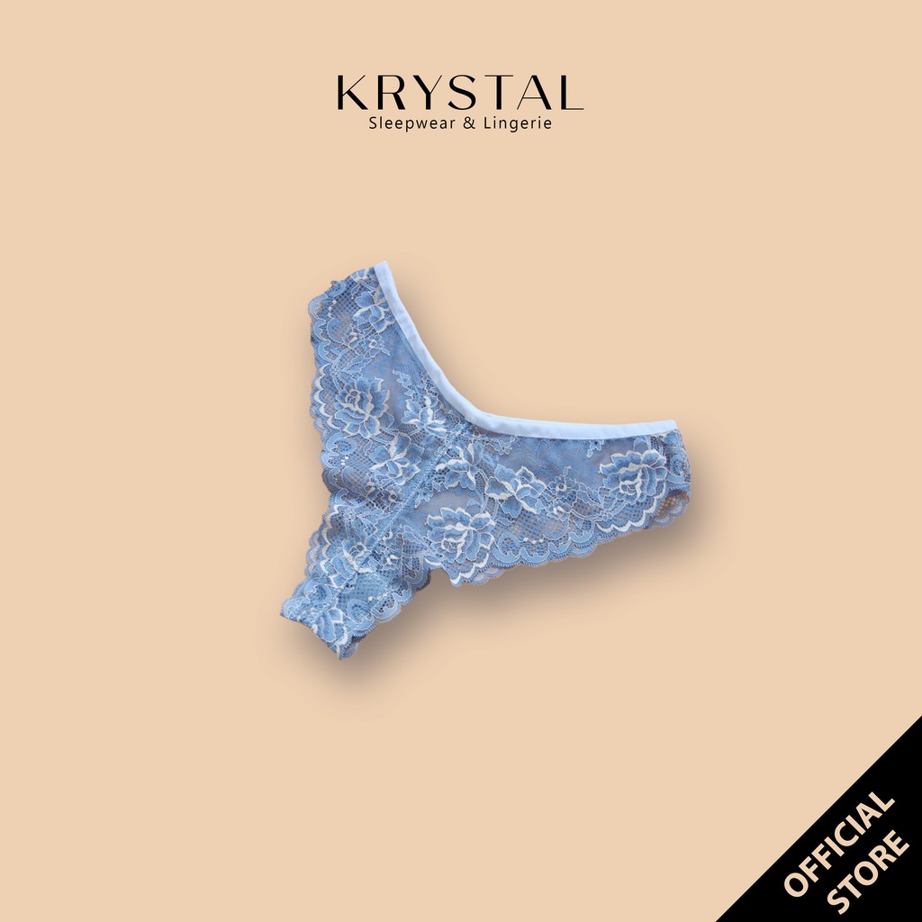 Quần lót ren Cánh Bướm sexy gợi cảm màu xanh KRYSTAL KQ15 | BigBuy360 - bigbuy360.vn