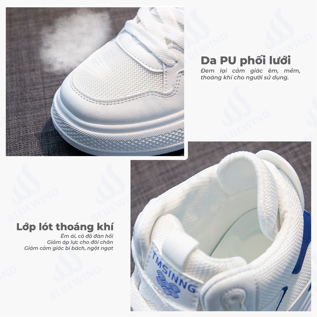 Giày Sneaker Nữ Cổ Cao BLUEWIND Đế Mềm Tôn dáng, Giày Thể Thao Nữ Dáng Hàn Quốc 68841