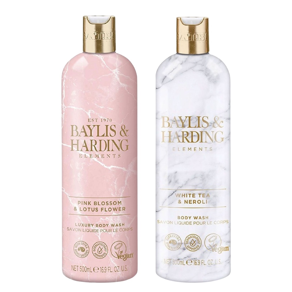 Sữa tắm cao cấp Baylis Harding Trà Trắng Neroli và Pink Blossom Lotus 500ml made in UK