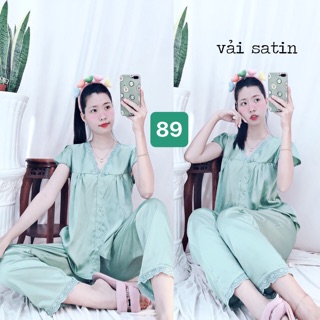 ☘️HÀNG TẾT: đồ bộ vải lụa kiểu tiểu thư <60kg