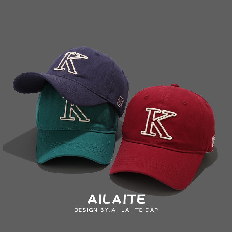 Mũ Lưỡi Trai Mềm Thêu Chữ K Phong Cách Hàn Quốc