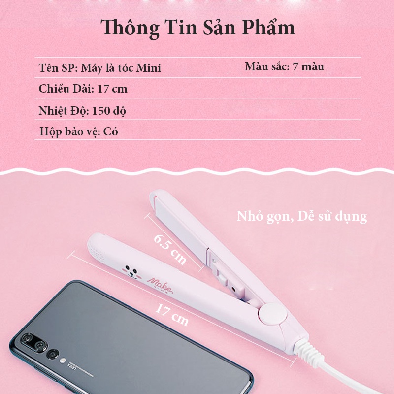 Máy Là, Uốn, Duỗi Tóc Mini Sử Dụng Ion Âm Kèm Hộp Nhựa - MT01 - Gia Dụng Tý Tẹo
