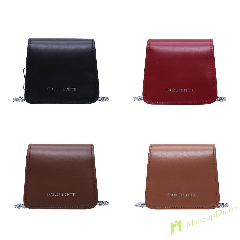 Túi đeo chéo vai bằng da kích thước nhỏ phối chữ thời trang cho nữ