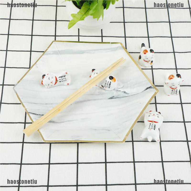 Giá Đỡ Đũa Bằng Sứ Hình Mèo May Mắn Phong Cách Nhật Bản