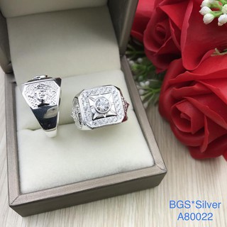 Nhẫn bạc nam đá trắng đơn giản tinh tế sắc xảo đẹp độc lạ HCM A80022