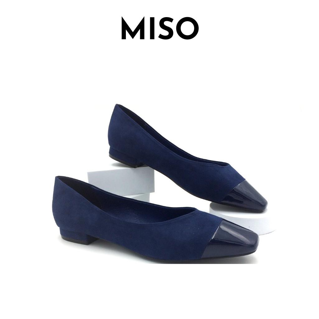 Giày búp bê nữ basic mũi vuông phối màu cao 2cm Miso M1019 | BigBuy360 - bigbuy360.vn