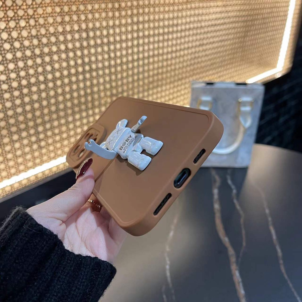 Ốp điện thoại hình gấu hoạt hình 3D cho iPhone 13 Pro Max 13 13pro 11 Pro Max 11 12Pro 12 Pro Max