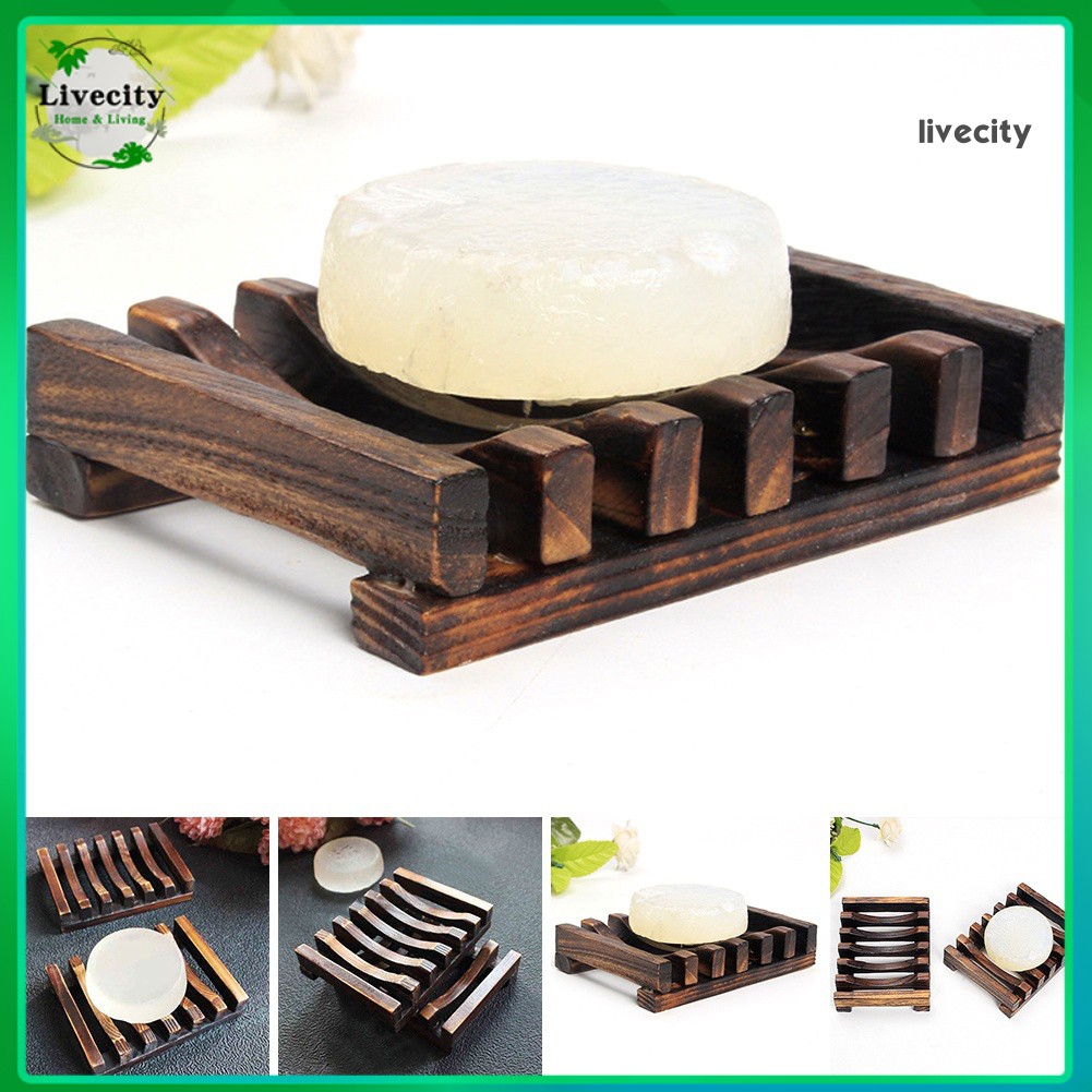 Giá Đỡ Xà Phòng Bằng Gỗ Thiết Kế Đục Lỗ Tiện Dụng Cho Nhà Tắm