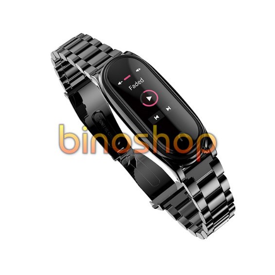 [Xiaomi Miband 4] Dây đeo kim loại mắt to Xiaomi Miband 4 - Bản Plus