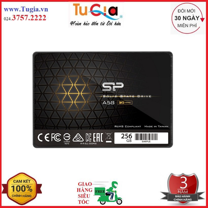 Ổ cứng gắn trong SSD Silicon Power 2.5&quot; SATA III A58 256GB TLC std Hàng chính hãng