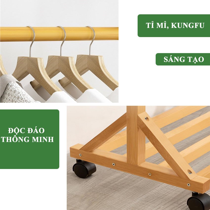 Cây Treo Quần Áo Đứng Bằng Gỗ Cao Cấp Kiểu Hàn, Nội Thất Dễ Lắp Ráp L2 Jun.Home