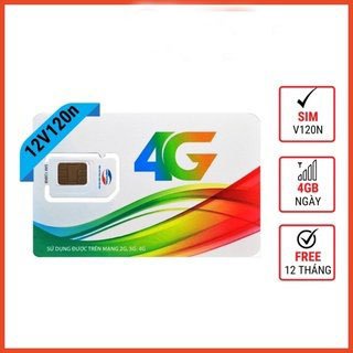 Sim V120N - Gói Cước Khủng Gọi Free Nội Mạng - Ngoại Mạng Tặng 50p -4G Data tốc độ cao mỗi ngày