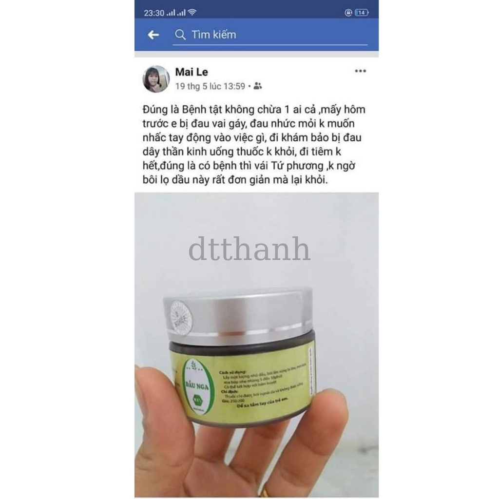 Dầu nga xoa bóp loại 100gr cho người b..ị xương khớp