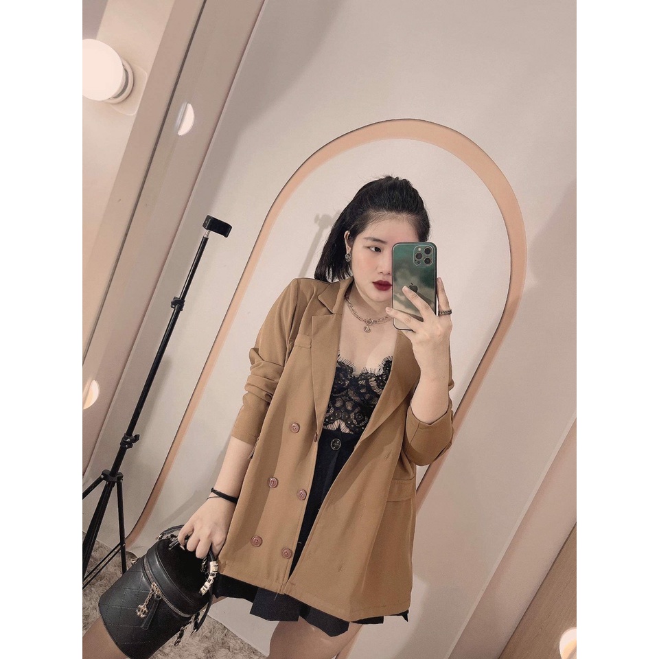 Áo Blazer nữ bigsize 60-95kg form xuông dáng rộng cực kì thoải mái cho các nàng mũm mĩm | BigBuy360 - bigbuy360.vn
