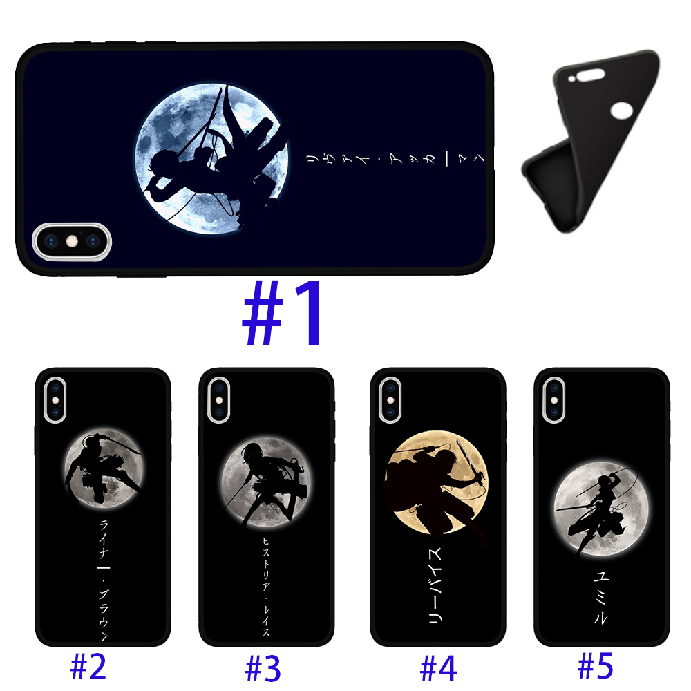AOT Attack On Titan Design Levi Eren Mikasa Armin Vỏ Đen Cao Su Silicon Cho Realme 5 5i 5s 6 6i 6 Pr