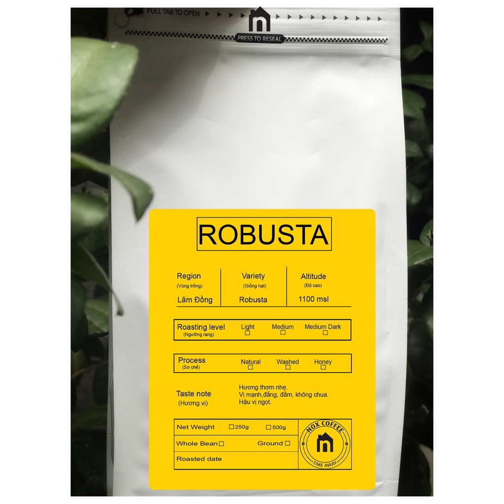 Cà phê Robusta nguyên chất 100%  - Nox Coffee