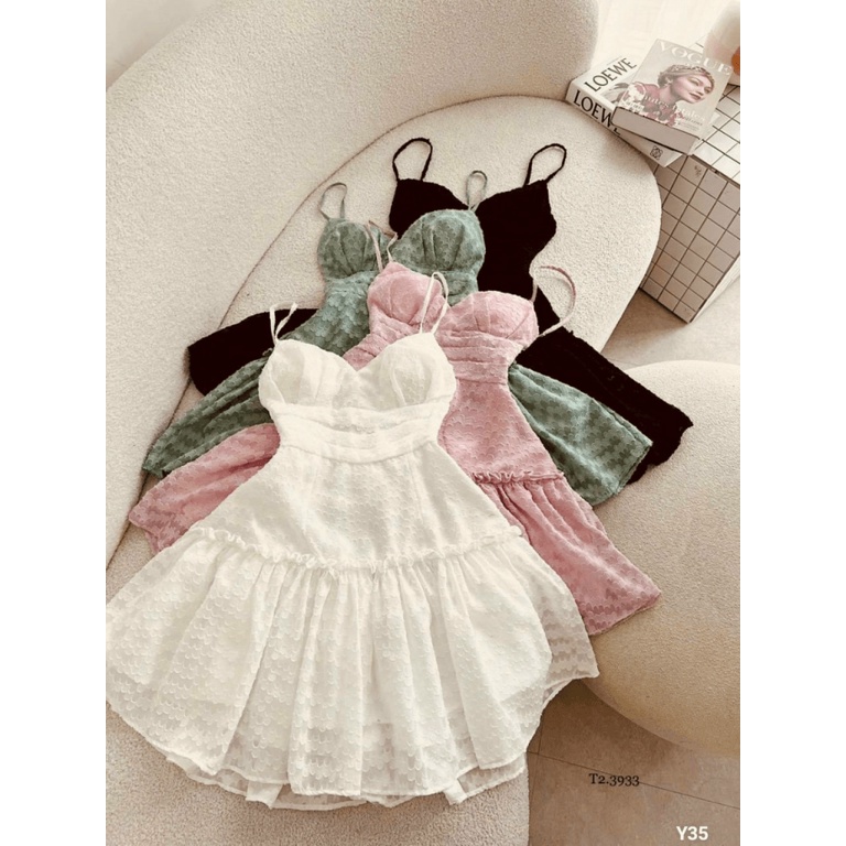 ĐẦM XỐP REN TƠ HAI DÂY DÁNG XÒE MẪU Y HÌNH MẶC LÀ XINH UP