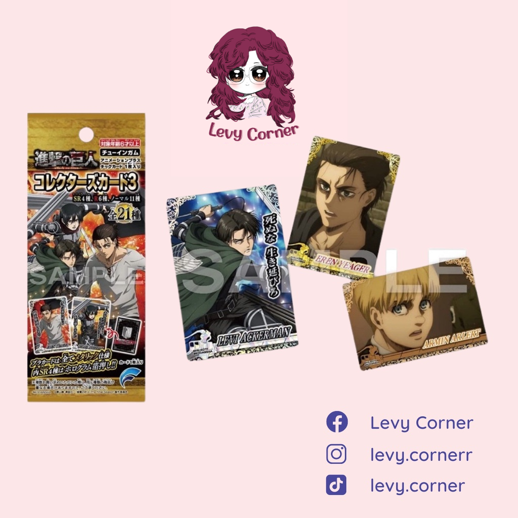 Attack on Titan Card nhân phẩm/Card random/Thẻ bo góc Attack on Titan ver 3 - Levi Eren Mikasa Armin