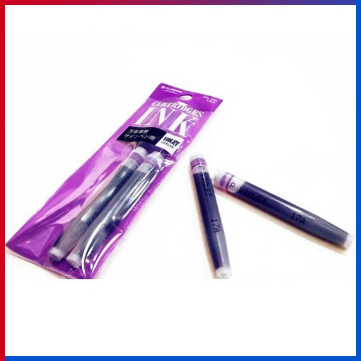 02 Ống mực màu Tím Platinum cho bút máy PREPPY (Made in Japan)