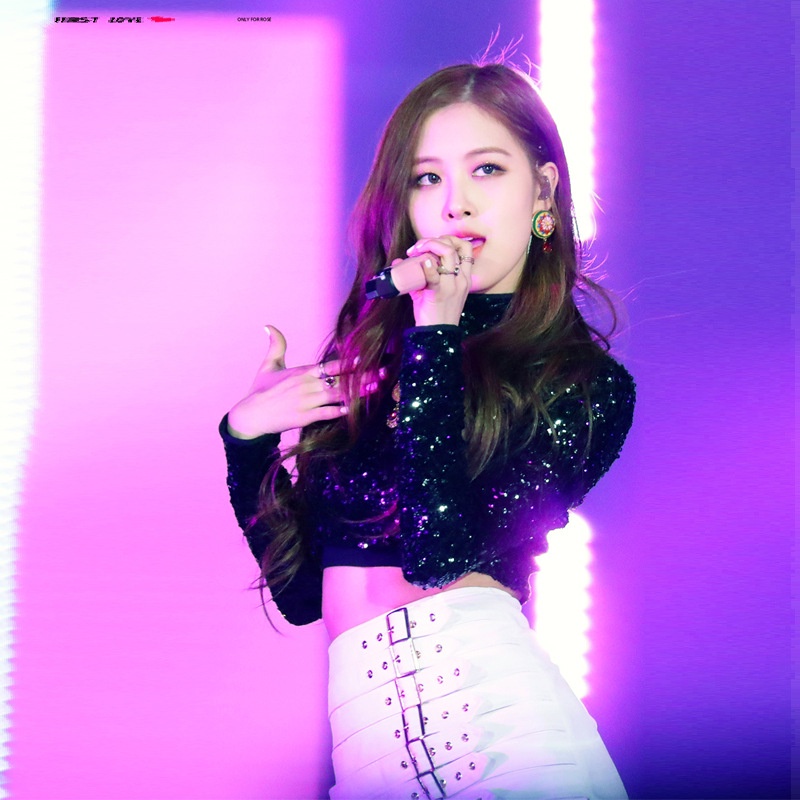 Blackpink Áo Thun Đen Dài Tay Eo Cao Đính Kim Sa Lấp Lánh Thời Trang Hàn Quốc Gợi Cảm