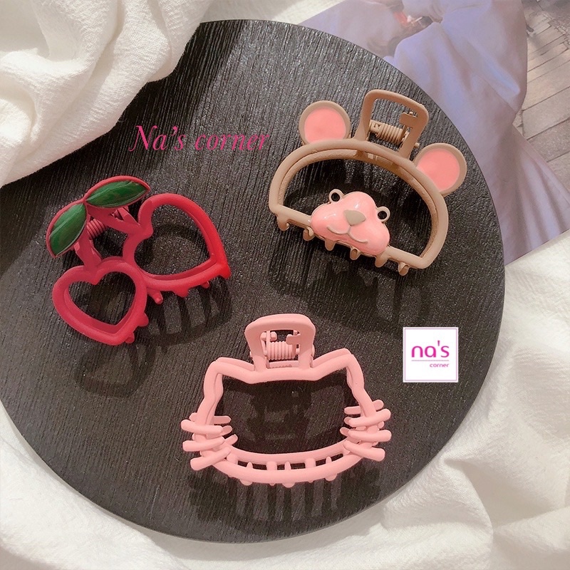 Kẹp tóc bằng kim loại hình gấu, kitty, cherry nhiều kiểu xinh xắn dành cho nữ