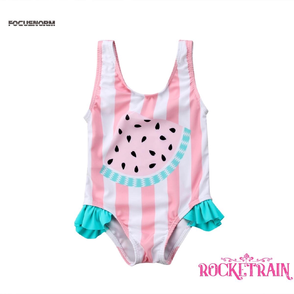 Đồ bơi liền thân in hình dưa hấu đáng yêu cho bé gái