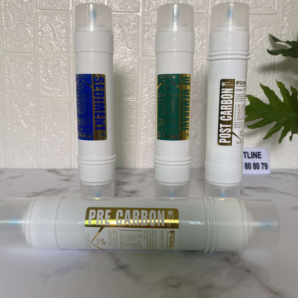 Lõi lọc Hàn Quốc 1234 - Lõi 1,2,3,4 Korea - Lõi Sediment, Pre Carbon, UF, Post Carbon cho máy nóng lạnh Hàn Quốc