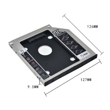 Caddy Bay Dày 12.7mm Chuẩn SATA Dùng Để Lắp Thêm 1 Ổ Cứng / SSD Thay Vào Vị Trí Của Ổ DVD 020151