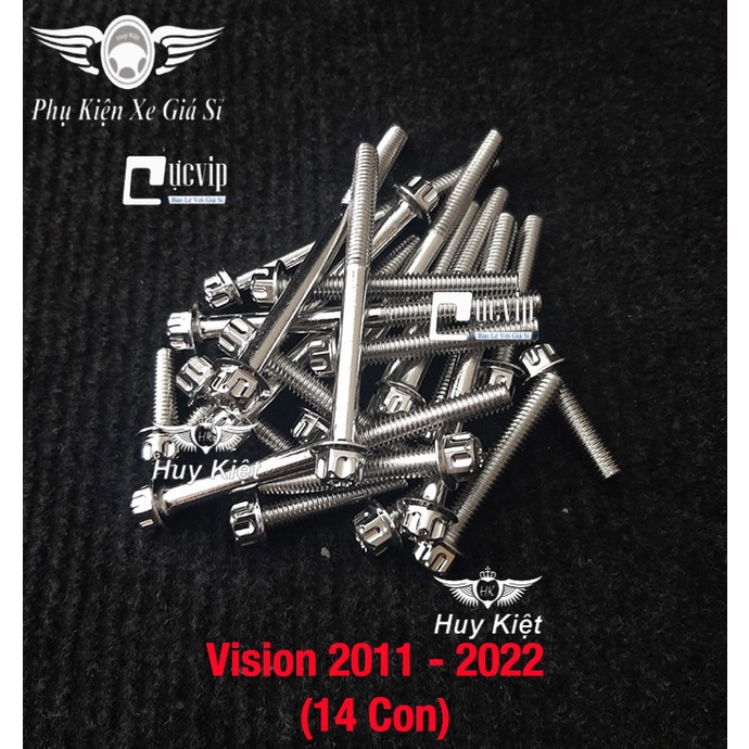 Bộ Ốc Lốc Máy Salaya Inox 304 Cho Vision 2011 - 2022 (14 Con) MS4904