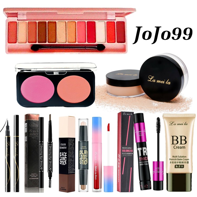 Bộ trang điểm Lameila 9 món Kem BB, Phấn phủ, Phấn mắt, Mascara, Chì kẻ mày, Bút dạ kẻ mắt, Son kem, Má Hồng.....