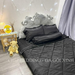 TRỌN BỘ DRAP PHI LỤA THÁI TUẤN HÀNG LOẠI 1 - ĐEN - ĐỦ KÍCH THƯỚC( ẢNH THẬT SHOP CHỤP)