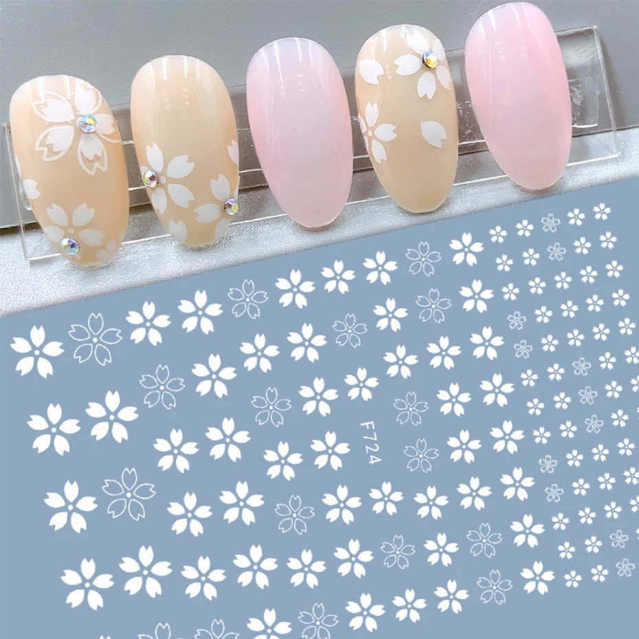 sticker hoa nổi trang tri móng tay