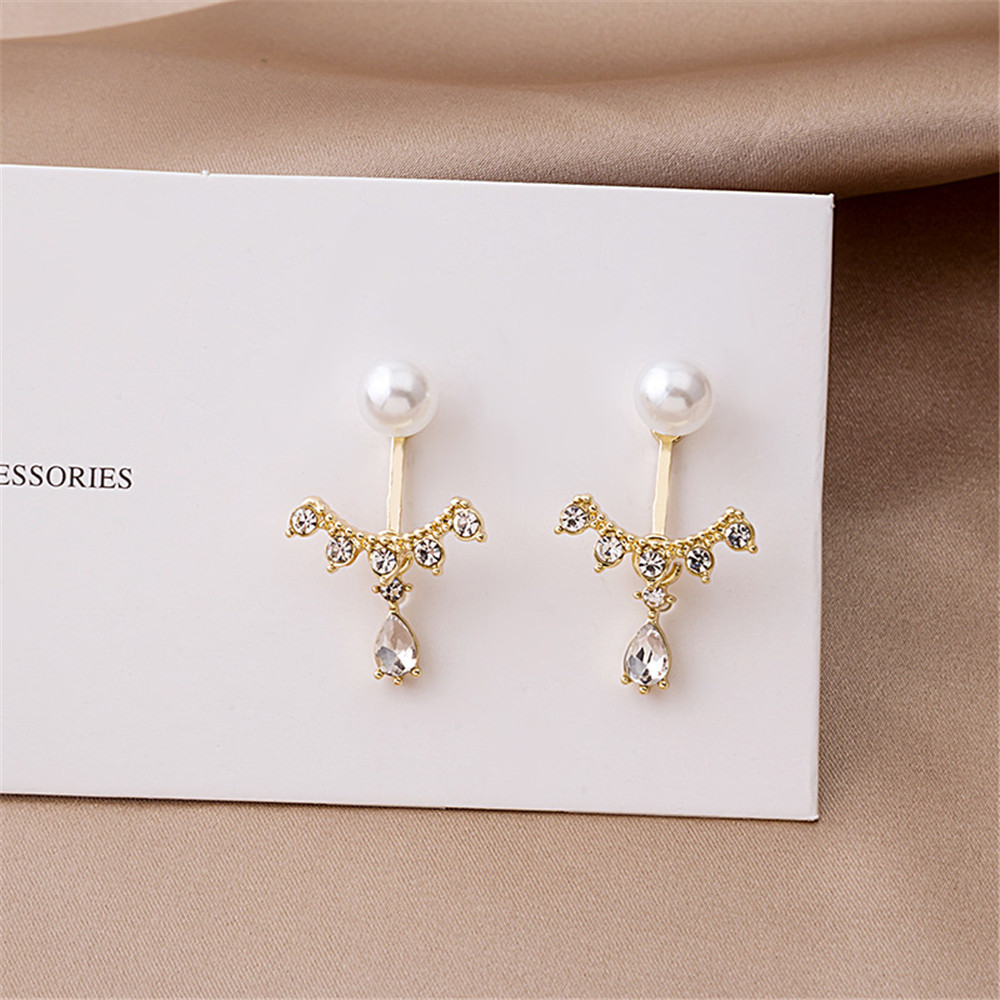 Khuyên tai đính ngọc trai nhân tạo đơn giản sang trọng cho nữ