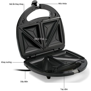 Máy nướng bánh mỳ sandwich Tiross 3 trong 1 TS513 - Kẹp nướng bánh mì