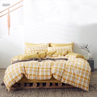 Set ga gối cotton tici kẻ hàng nhập khẩu cao cấp 4 món