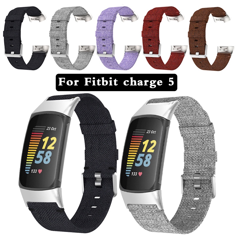 Dây Đeo Vải Canvas Ổn Định Cho Đồng Hồ Thông Minh Fitbit charge 5 Band 5
