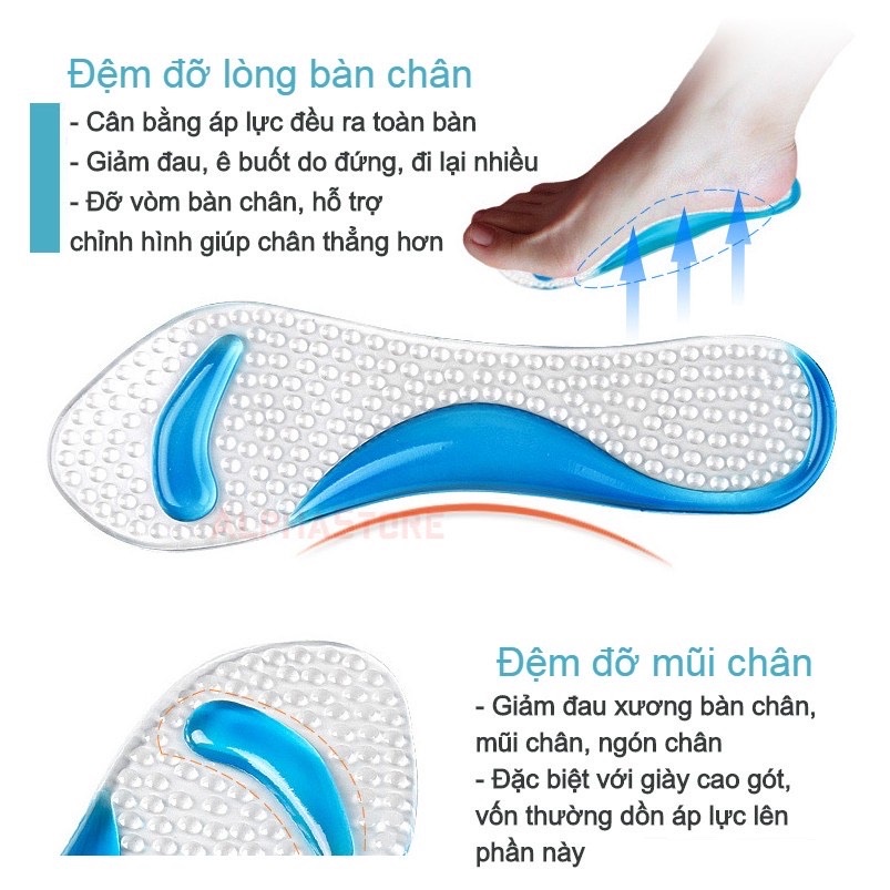 Lót giày silicon nguyên lòng bàn chân A034
